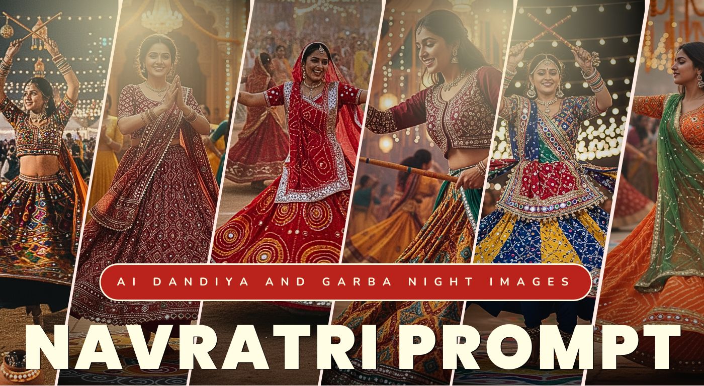 12+ Viral Prompts to Make Realistic AI Dandiya and Garba Night Images for Girls